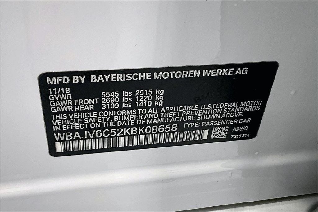 2019 BMW 6 Series 640 Gran Turismo i xDrive