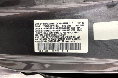 2016 Honda Odyssey Touring