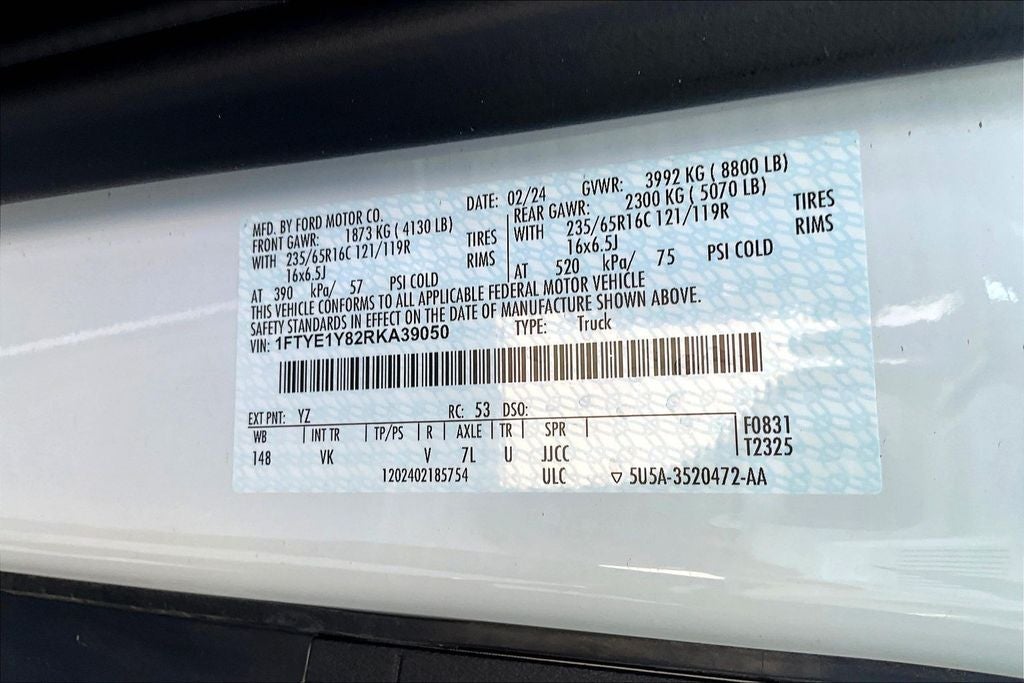 2024 Ford Transit-150 Cargo Van T-150 130 Low Rf 8670 GVWR RWD