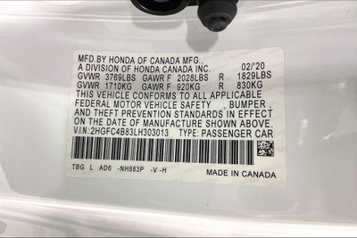 2020 Honda Civic Coupe Sport