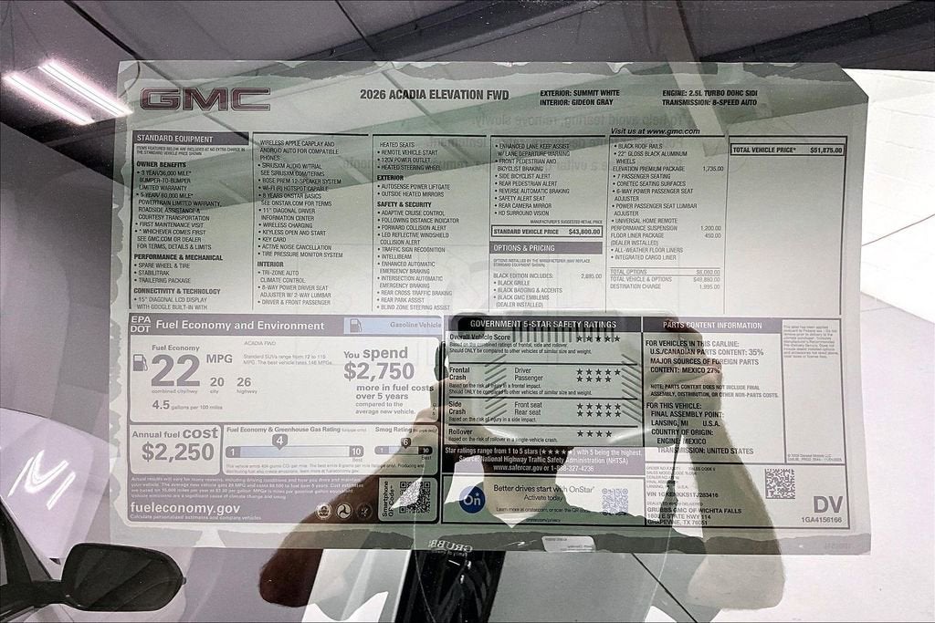 2026 GMC Acadia Elevation