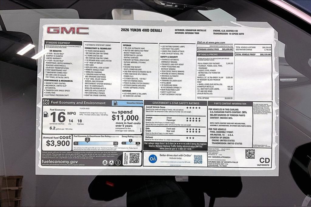 2026 GMC Yukon Denali