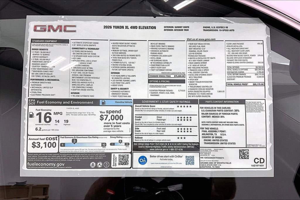 2026 GMC Yukon XL Elevation
