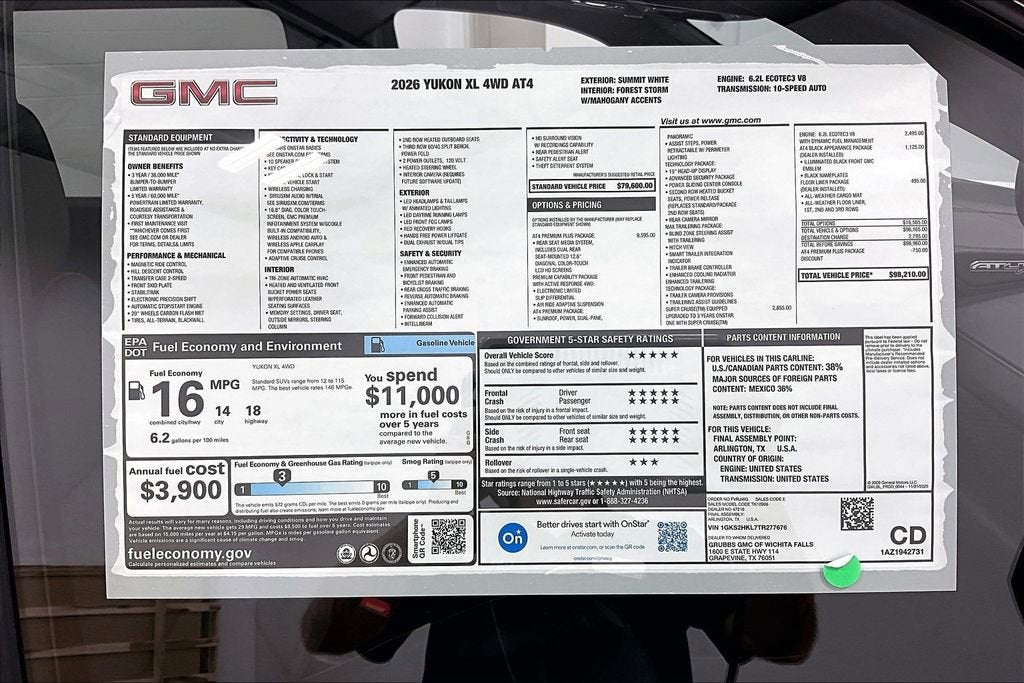 2026 GMC Yukon XL AT4