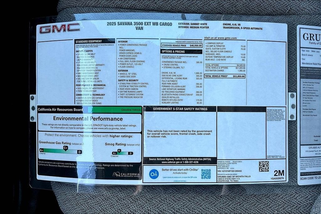 2025 GMC Savana Cargo 3500 Work Van