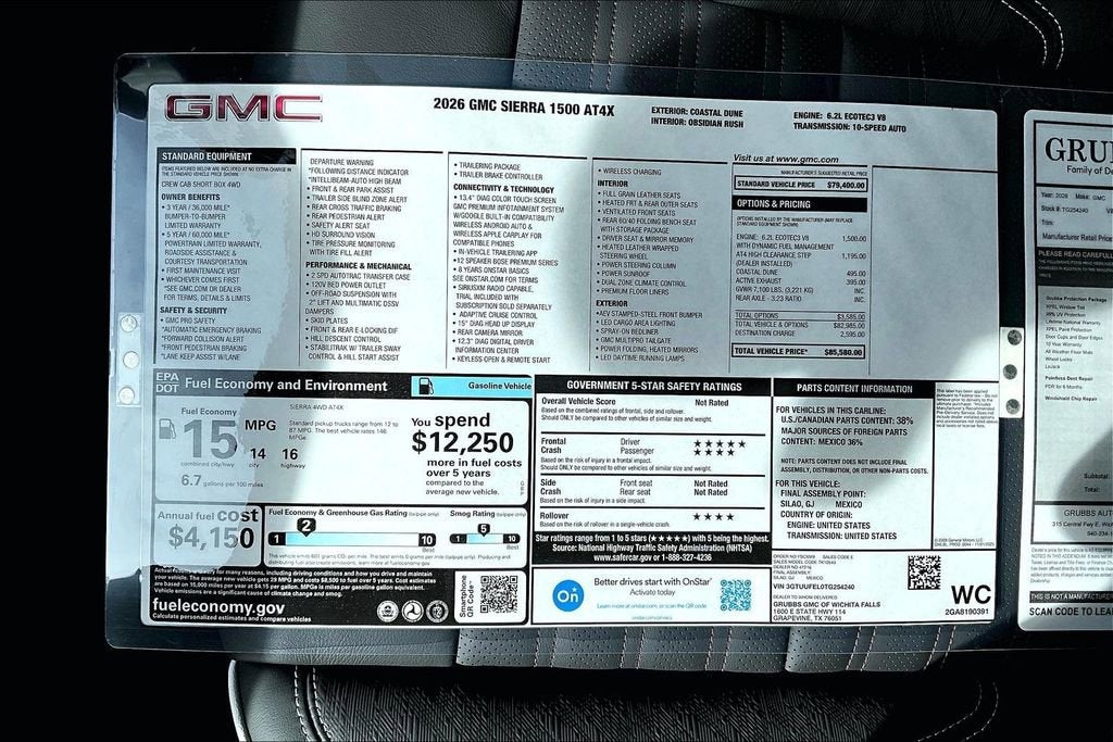 2026 GMC Sierra 1500 AT4X